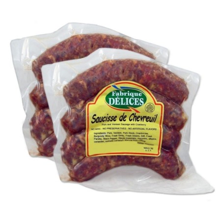 Venison Sausages with Cranberries - 4 Links - (Pack of 2)