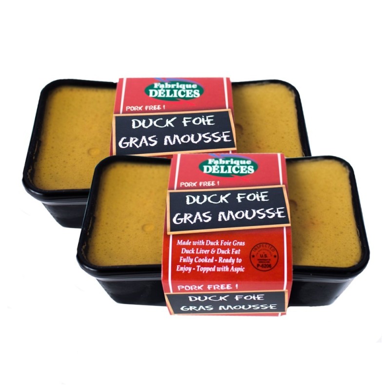 Duck Foie Gras Mousse Marinated in Port Wine - 7oz - Pork Free - Set of 2 Terrines