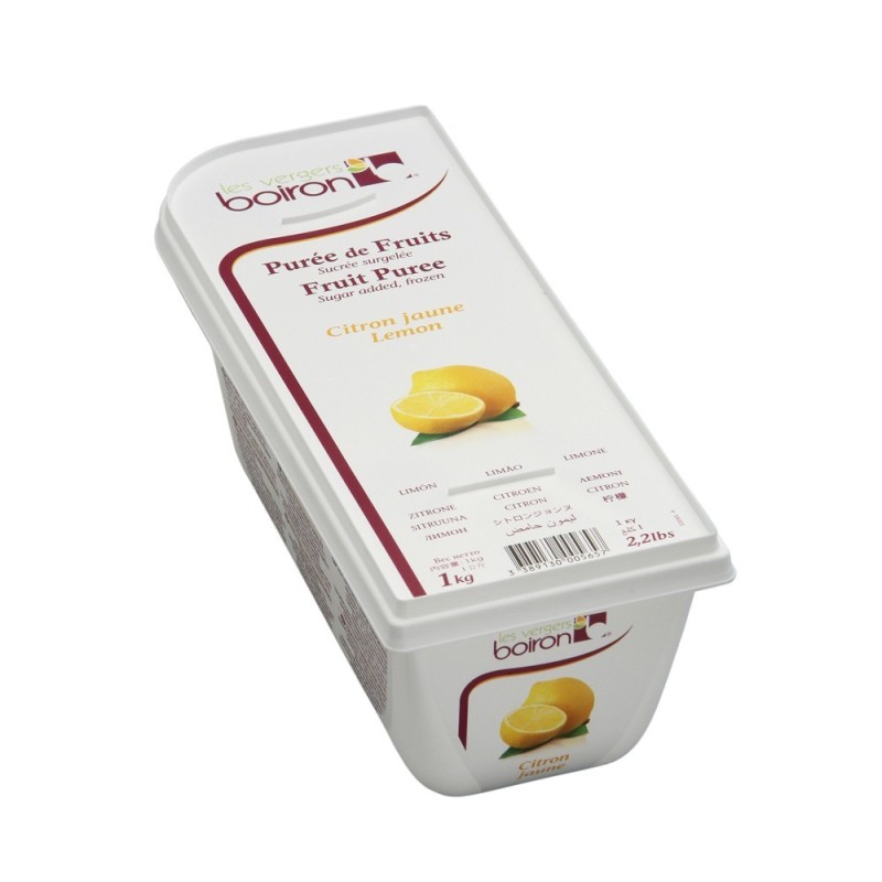 Lemon Puree - Frozen - By Les Vergers Boiron - 84% Fruit - 2.2Lbs - Kosher