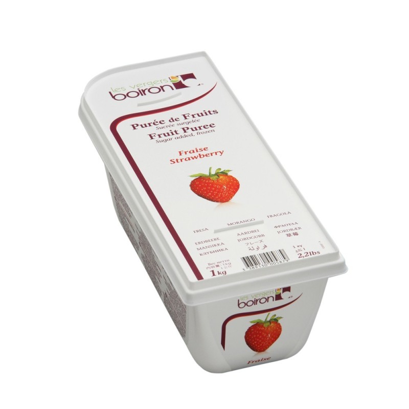 Strawberry Puree - Frozen - By Les Vergers Boiron - 85% Fruit - 2.2Lbs - Kosher