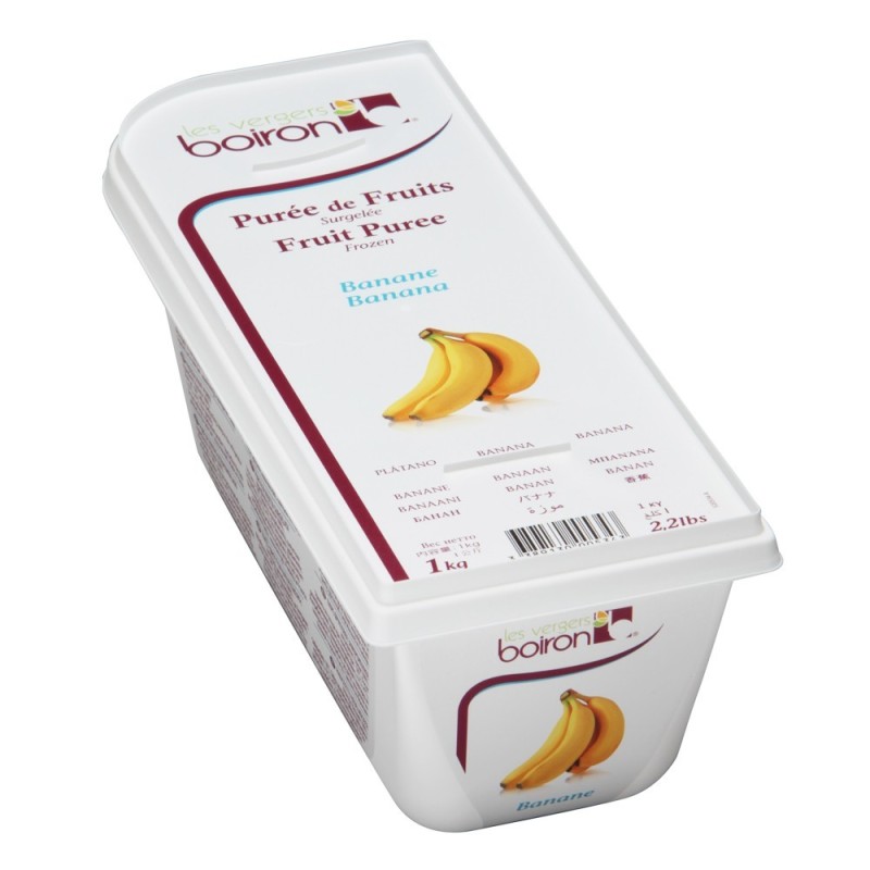 Banana  Fruit Puree - Frozen - By Les Vergers Boiron - No Sugar Added - 2.2Lbs - Kosher